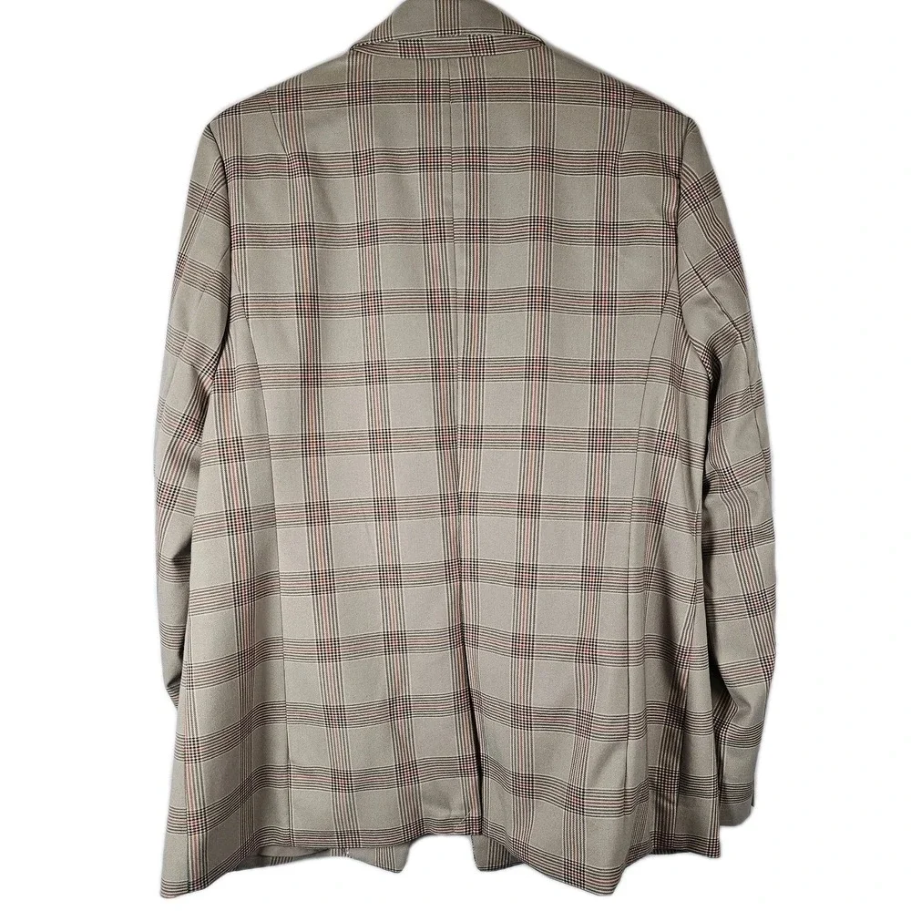 The Limited Size 14 Longline Tan plaid Lined Blazer Career Preppy Academic NWT